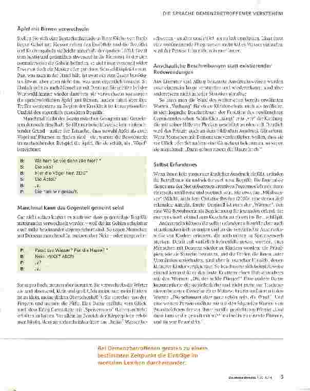 Vorschauseite 3: Dingsda und MüsliwasserVerbale Kommunikation mit Menschen mit Demenz