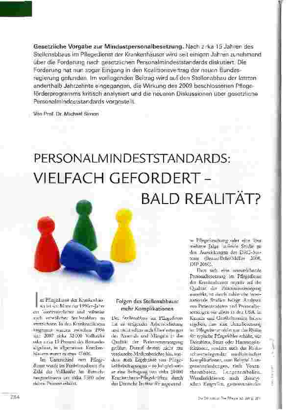 Vorschauseite 1: PERSONALMINDESTSTANDARDS: VIELFACH GEFORDERT - BALD REALITÄT?