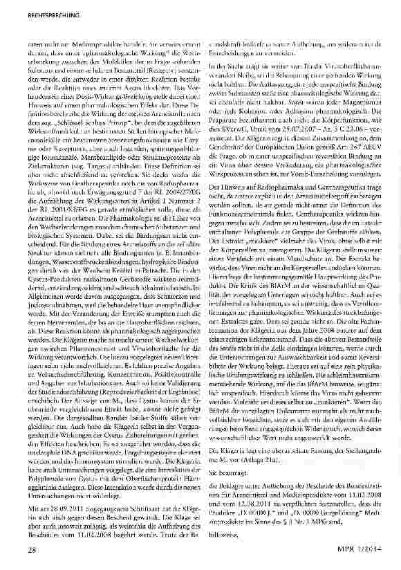 Vorschauseite 5: Abgrenzung Arzneimittel/Medizinprodukt - Cystus-Extrakt §§ 21 Abs. 4, 2 Abs. 3a AMC; §§ 13 Abs. 3, 3 Nr. 1MPG