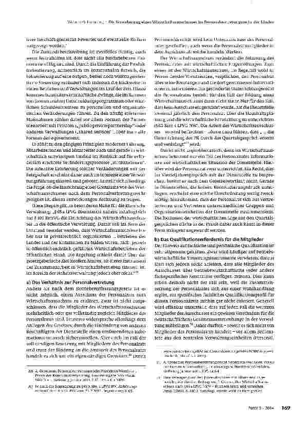 Vorschauseite 6: Die Verankerung eines Wirtschaftsausschusses im Personalvertretungsrecht der Länder-Überflüssige Einrichtung oder sinnvolle Ergänzung? -