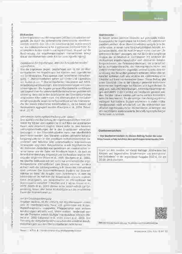 Vorschauseite 6: Ergotherapie bei Kindern und Jugendlichen: Literaturübersicht zu Indikationsbereichen