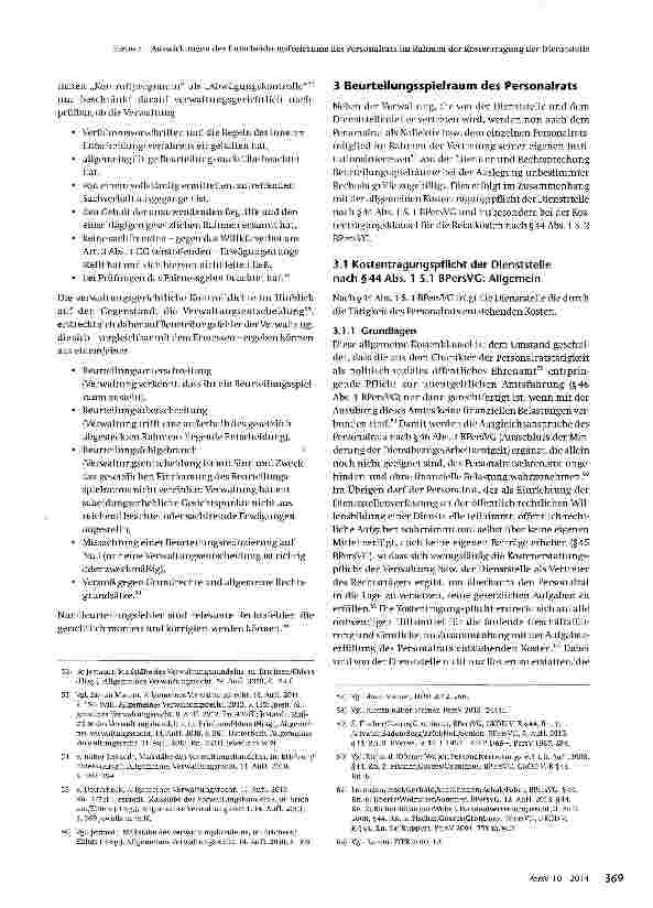 Vorschauseite 6: Auswirkungen der Entscheidungsfreiräume des Personalrats im Rahmen der Kostentragung der Dienststelle