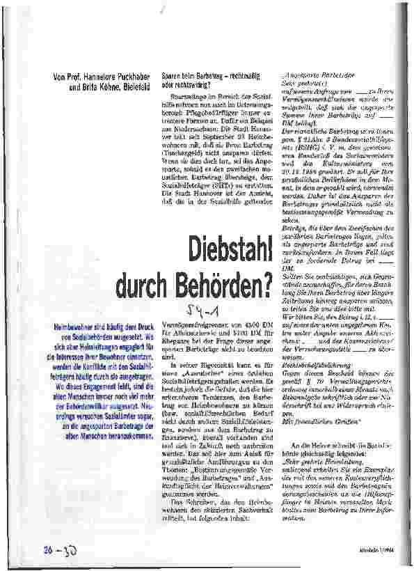 Vorschauseite 1: Diebstahl durch Behörden?
