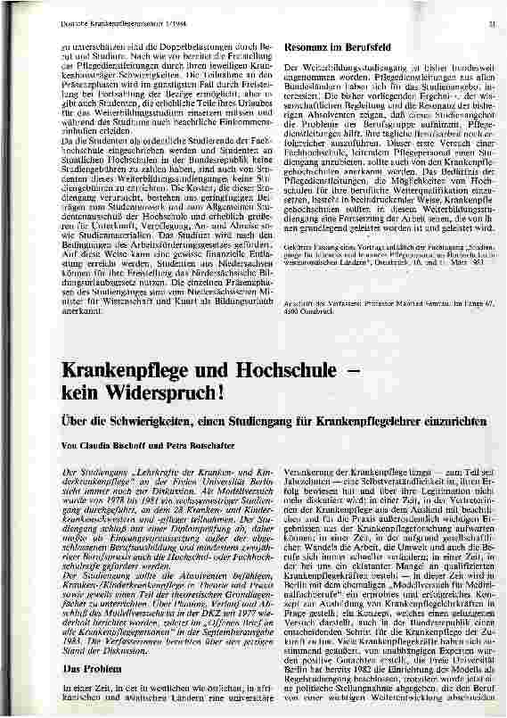 Vorschauseite 3: Weiterbildungsstudiengang Pflegedienstleitung im Krankenhaus Studium am Fachbereich Wirtschaft der Universität Osnabrück