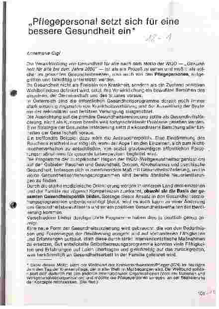 Vorschauseite 1: Pflegepersonal setzt sich für eine bessere Gesundheit ein