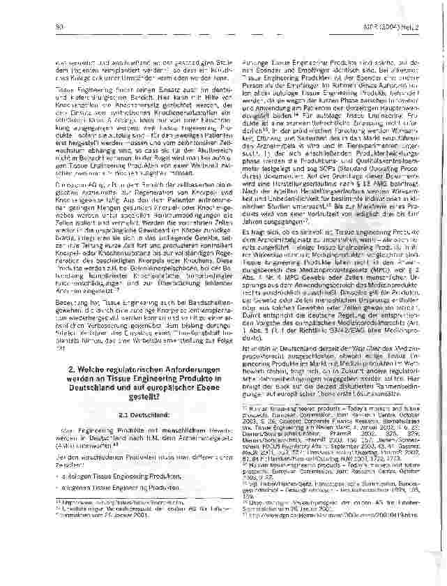 Vorschauseite 2: Tissue Engineering - Aspekte aus Sicht von Medizinprodukteunternehmen