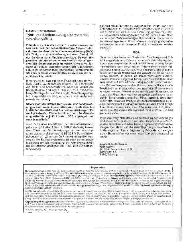 Vorschauseite 6: Tissue Engineering - Aspekte aus Sicht von Medizinprodukteunternehmen