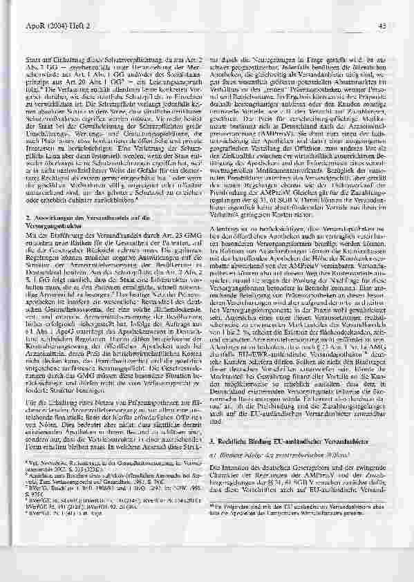 Vorschauseite 2: Verfassungsrechtliche und europarechtliche Bewertung der Neuregelungen zum Versandhandel