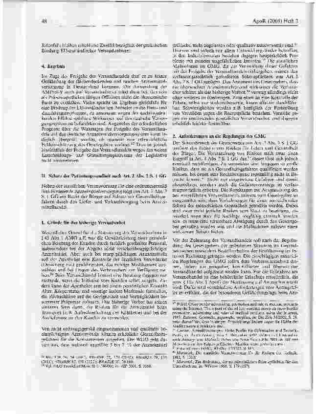 Vorschauseite 5: Verfassungsrechtliche und europarechtliche Bewertung der Neuregelungen zum Versandhandel