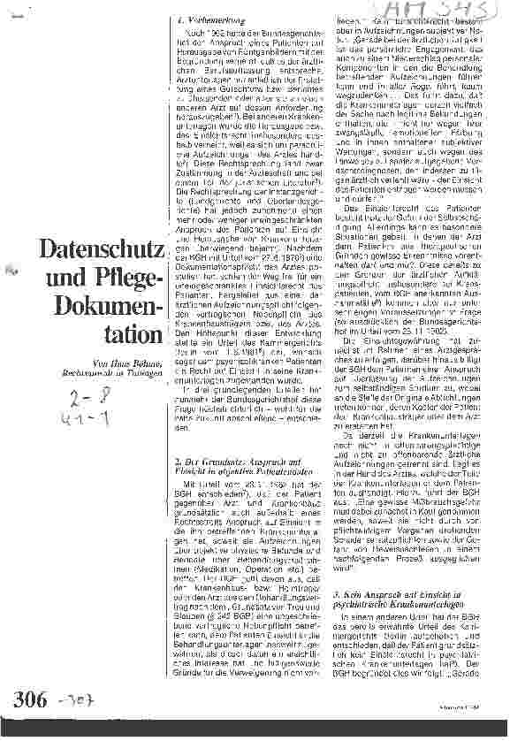 Vorschauseite 1: Datenschutz und Pflegedokumentation
