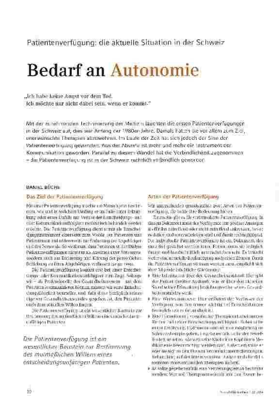 Vorschauseite 1: Bedarf an Autonomie