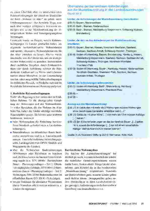 Vorschauseite 3: Wohnen im Alter Rahmenbedingungen und Strategien der Bundesländer