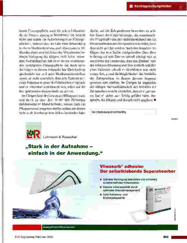 Vorschauseite 2: Haftung für den Verlust einer Zahnprothese AG Hannover vom 18.3.2014 [556 C 11841/13)
