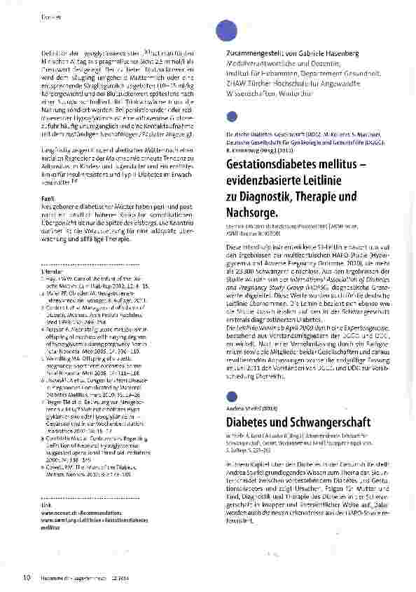 Vorschauseite 3: Neonatologische Probleme bei Diabetes in der Schwangerschaft