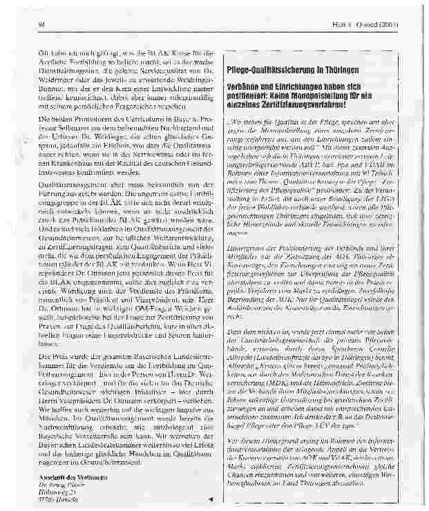 Vorschauseite 4: Deutscher Preis für Qualität im Gesundheitswesen 2004 Laudatio