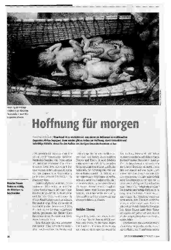Vorschauseite 1: Hoffnung für morgen
