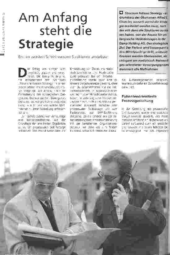Vorschauseite 1: Am Anfang steht die StrategieErst im zweiten Schritt werden Strukturen umgebaut