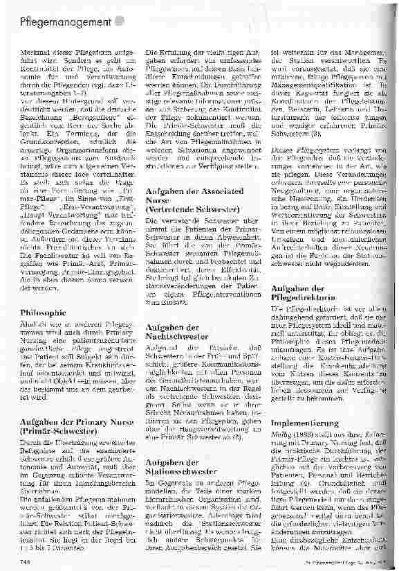 Vorschauseite 2: - Primary Nursing - Ein neues Pflegemodell