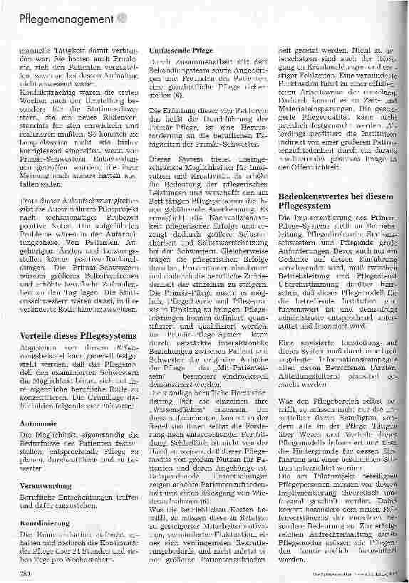 Vorschauseite 4: - Primary Nursing - Ein neues Pflegemodell