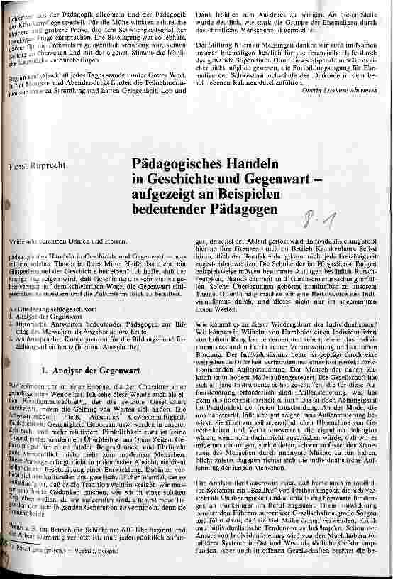 Vorschauseite 1: Pädagogisches Handeln in Geschichte und Gegenwart - aufgezeigt an Beispielen bedeutender Pädagogen