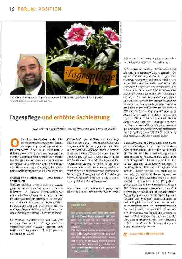 Vorschauseite 1: Tagespflege und erhöhte Sachleistung