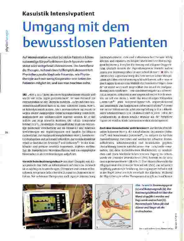 Vorschauseite 1: Kasuistik Intensivpatient Umgang mit dem bewusstlosen Patienten