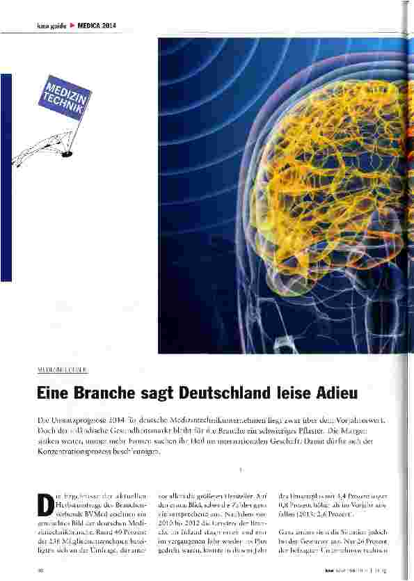 Vorschauseite 1: Eine Branche sagt Deutschland leise Adieu
