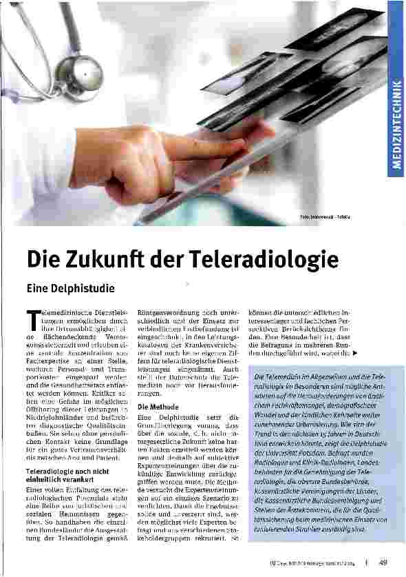 Vorschauseite 1: Die Zukunft der Teleradiologie