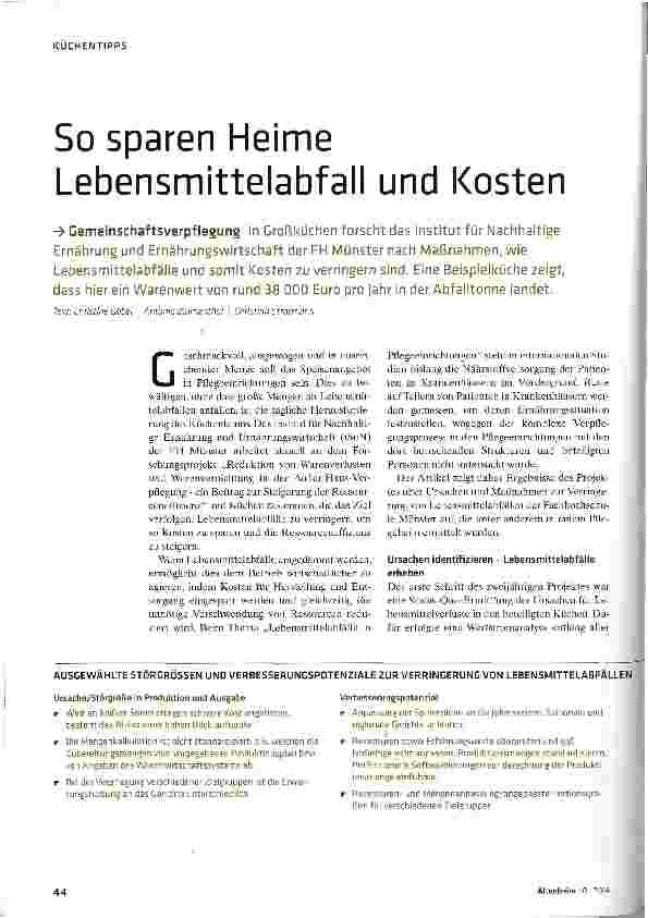 Vorschauseite 1: So sparen Heime Lebensmittelabfall und Kosten