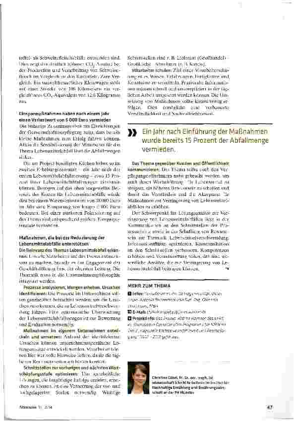 Vorschauseite 4: So sparen Heime Lebensmittelabfall und Kosten