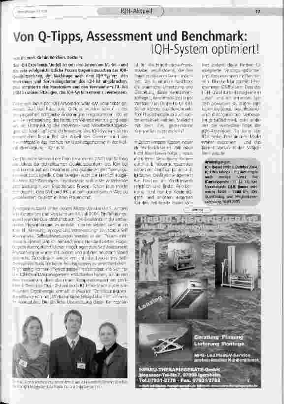 Vorschauseite 1: Von Q-Tipps, Assessment und Benchmark: IQH-System optimiert!