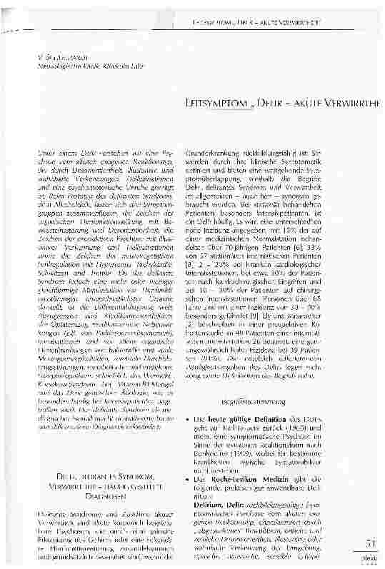 Vorschauseite 1: Leitsymptom akute Verwirrtheit