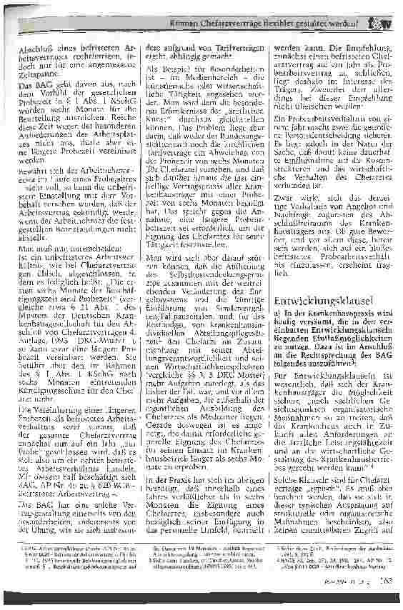 Vorschauseite 2: Können Chefarztverträge flexibler gestaltet werden?
