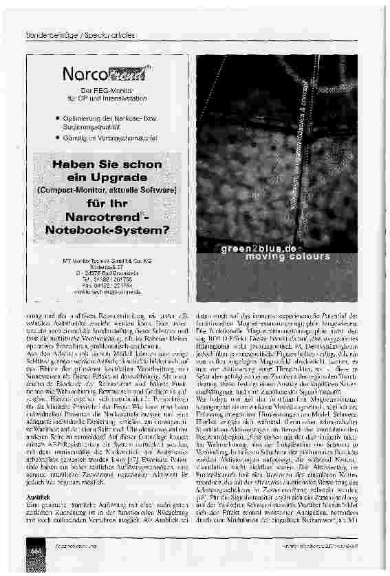 Vorschauseite 6: Die Narkose - Effekte auf hierarchische neuronale Funktionen