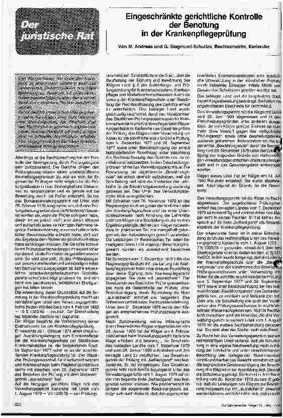 Vorschauseite 1: Der juristische Rat: Eingeschränkte gerichtliche Kontrolle der Benotung in der Krankenpflegeprüfung