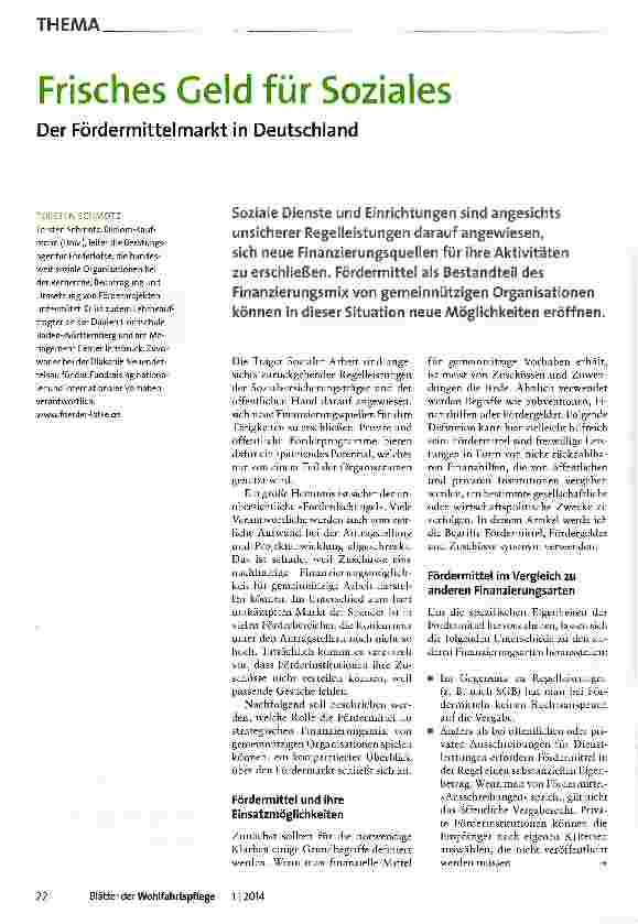 Vorschauseite 1: Frisches Geld für Soziales