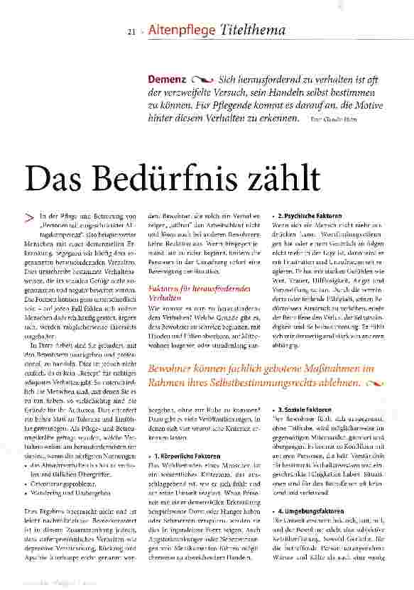 Vorschauseite 2: Das Bedürfnis zählt
