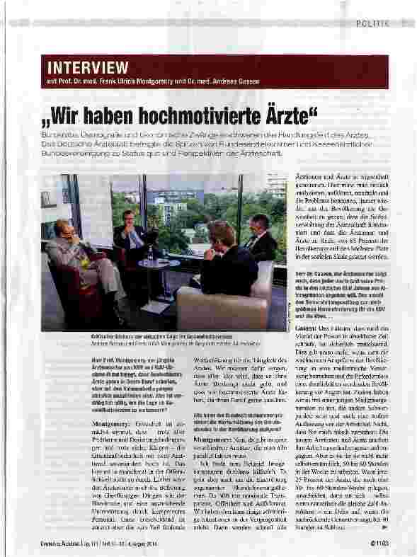 Vorschauseite 1: Wir haben hochmotivierte Arzte