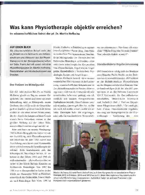 Vorschauseite 1: Was kann Physiotherapie objektiv erreichen?