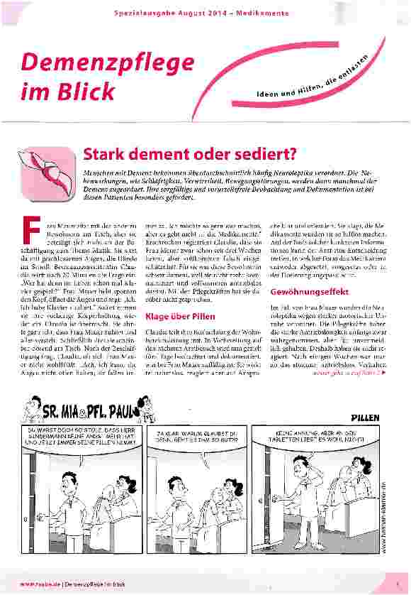 Vorschauseite 1: Stark dement oder sediert?