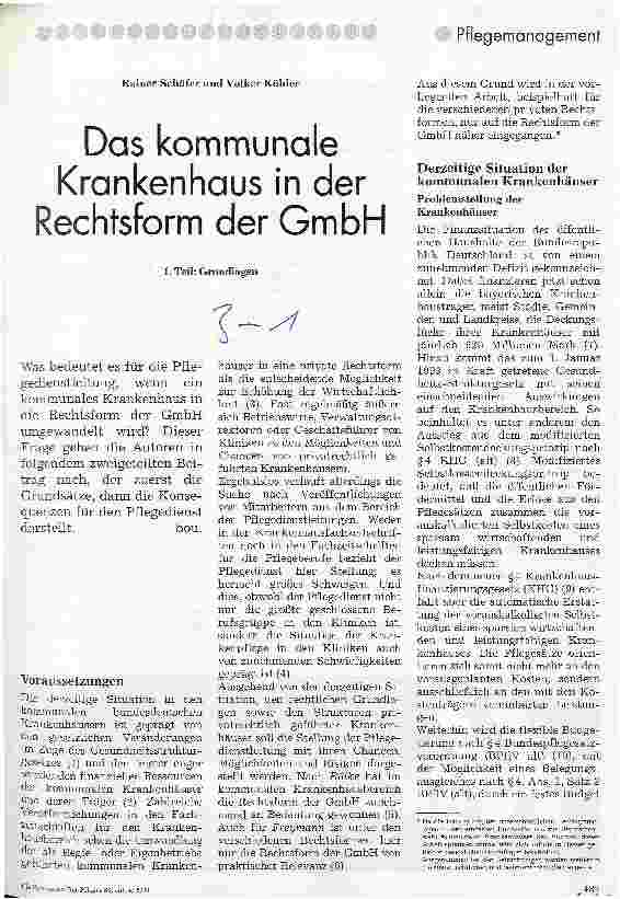 Vorschauseite 1: Das kommunale Krankenhaus in der Rechtsform der GmbH 1. Teil: Grundlagen