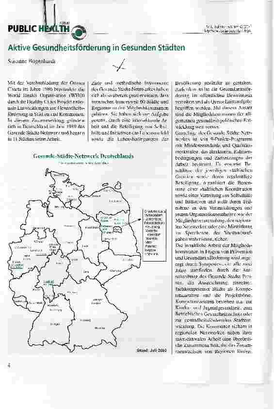 Vorschauseite 1: Aktive Gesundheitsförderung in Gesunden Städten