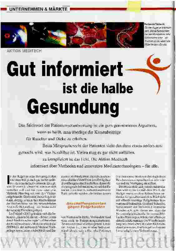Vorschauseite 1: Gut informierte ist die halbe Gesundung