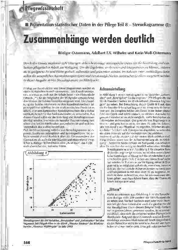 Vorschauseite 1: Zusammenhänge werden deutlichPräsentation statistischer Daten in der Pflege Teil 8 - Streudiagramme (I)