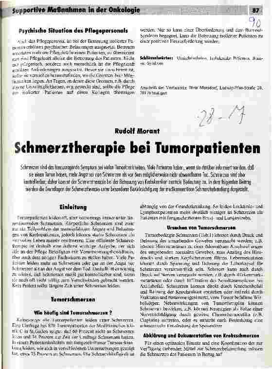 Vorschauseite 1: Schmerztherapie bei Tumorpatienten