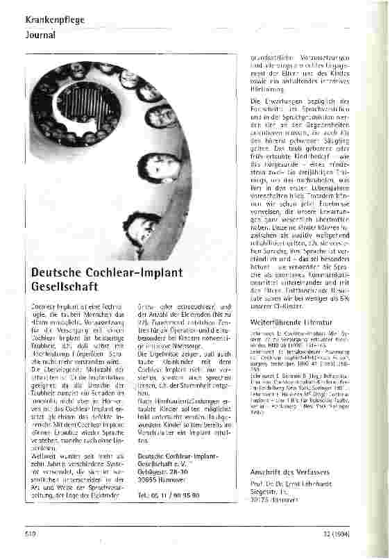 Vorschauseite 5: Cochlear Implant bei Kindern