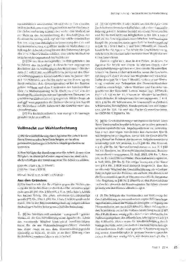 Vorschauseite 1: Vollmacht zur Wahlanfechtung