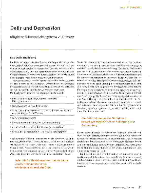 Vorschauseite 1: Delir und Depression