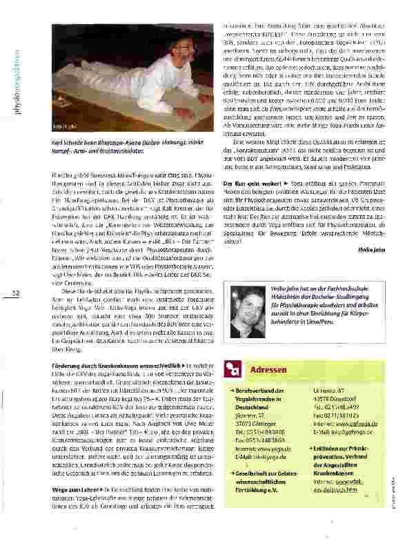 Vorschauseite 3: Yoga in der PhysiotherapiePrävention auf Indisch