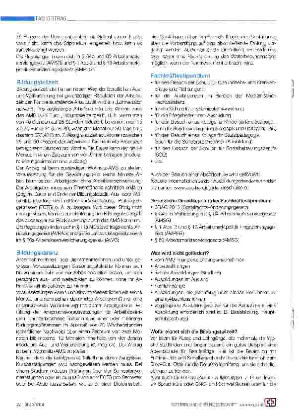 Vorschauseite 2: Bildungskarenzen